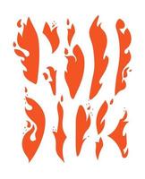 fiamme rosse di diverse forme. serie di fuochi verticali. raccolta di illustrazioni vettoriali di vari elementi di fuoco isolati su sfondo bianco.