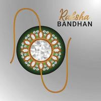 carta felice raksha bandhan con rakhi creativo su sfondo rosso vettore