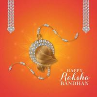 biglietto di auguri raksha bandhan con rakhi creativo vettore