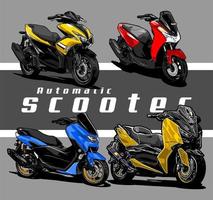 famiglia di scooter automatici vettore