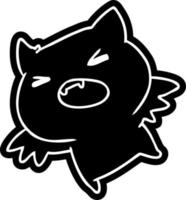 icona del fumetto di un simpatico pipistrello kawaii vettore