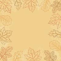 sfondo di foglie di autunno disegnato a mano vettore