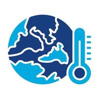 icona a due colori del glifo del cambiamento climatico vettore