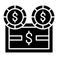 icona del glifo di contanti e monete vettore