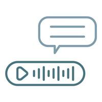 icona a due colori della linea del messaggio vocale vettore