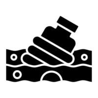 icona del glifo di inquinamento dell'acqua vettore