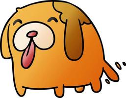 gradiente cartone animato kawaii di un simpatico cane vettore