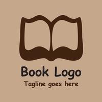 logo del libro marrone con sfondo marrone chiaro per loghi e simboli aziendali vettore