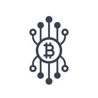 simbolo del vettore bitcoin su bianco