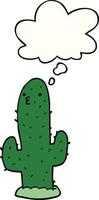 cartone animato cactus e bolla di pensiero vettore