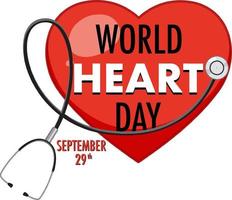 design della bandiera della giornata mondiale del cuore vettore