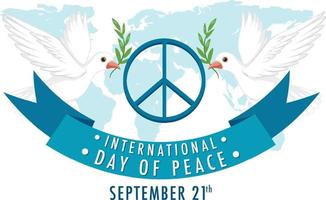 design della bandiera della giornata internazionale della pace vettore