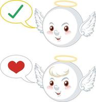 angelo personaggio dei cartoni animati sfondo bianco vettore