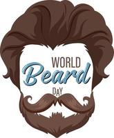 design della bandiera della giornata mondiale della barba vettore