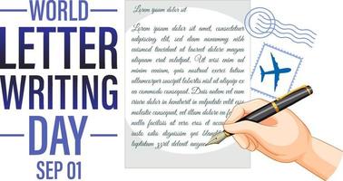 design del poster della giornata mondiale della scrittura di lettere vettore