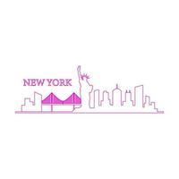 skyline di new york illustrato vettore