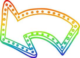 arcobaleno gradiente linea disegno cartone animato si illumina la freccia vettore