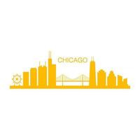 skyline di chicago illustrato vettore