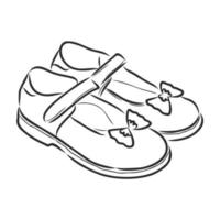 schizzo di vettore di scarpe per bambini