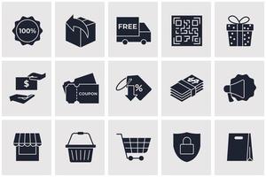 ecommerce set icona simbolo modello per grafica e web design collezione logo illustrazione vettoriale