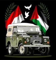 auto classica suv con palestina vettore