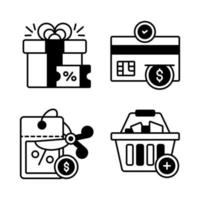 shopping ed e-commerce, semplice illustrazione vettoriale. vettore