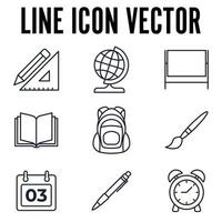istruzione set icona simbolo modello per grafica e web design raccolta logo illustrazione vettoriale
