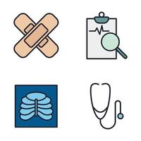 modello di simbolo dell'icona del set di medicina e salute per l'illustrazione vettoriale del logo della raccolta di grafica e web design