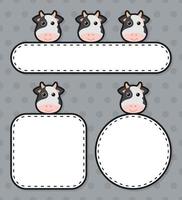 set di banner carino con mucca vettore