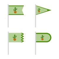 set di bandiere colorate con cactus vettore