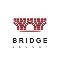 logo del ponte di mattoni, modello di design classico dell'edificio vettore
