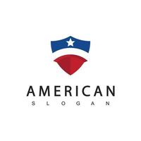 simbolo patriottico del modello di progettazione logo scudo americano vettore