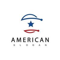 modello di progettazione del logo americano, adatto per militari, sicurezza, linea di abbigliamento, squadra sportiva, patriottico ecc. vettore