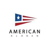 modello di progettazione del logo americano, adatto per militari, sicurezza, linea di abbigliamento, squadra sportiva, patriottico ecc. vettore