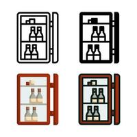 raccolta di stile del set di icone del minibar vettore