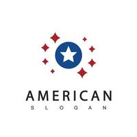 modello di progettazione del logo americano, adatto per militari, sicurezza, linea di abbigliamento, squadra sportiva, patriottico ecc. vettore