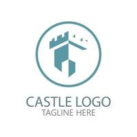 modello di progettazione dell'illustrazione di vettore del simbolo del logo del castello