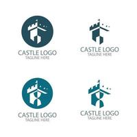 modello di progettazione dell'illustrazione di vettore del simbolo del logo del castello