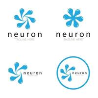 logo neurone o design del logo delle cellule nervose, icona del modello di illustrazione del logo della molecola con concetto vettoriale