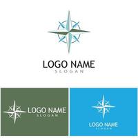 icona della bussola illustrazione vettoriale logo design template