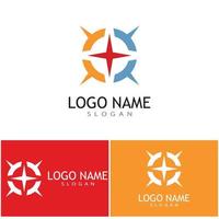 icona della bussola illustrazione vettoriale logo design template