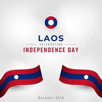 felice giorno dell'indipendenza del laos 22 ottobre celebrazione disegno vettoriale illustrazione. modello per poster, banner, pubblicità, biglietto di auguri o elemento di design di stampa