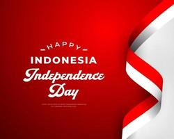 felice giorno dell'indipendenza dell'indonesia 17 agosto celebrazione disegno vettoriale illustrazione. modello per poster, banner, pubblicità, biglietto di auguri o elemento di design di stampa