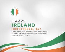 felice giorno dell'indipendenza dell'irlanda 24 aprile illustrazione del disegno vettoriale di celebrazione. modello per poster, banner, pubblicità, biglietto di auguri o elemento di design di stampa