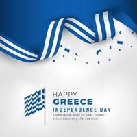 felice giorno dell'indipendenza della grecia 25 marzo celebrazione disegno vettoriale illustrazione. modello per poster, banner, pubblicità, biglietto di auguri o elemento di design di stampa