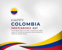 felice giorno dell'indipendenza della colombia 20 luglio illustrazione del disegno vettoriale di celebrazione. modello per poster, banner, pubblicità, biglietto di auguri o elemento di design di stampa