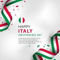 illustrazione di disegno vettoriale di celebrazione del giorno dell'indipendenza dell'italia felice. modello per elemento di design del poster del giorno dell'indipendenza