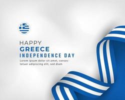 felice giorno dell'indipendenza della grecia 25 marzo celebrazione disegno vettoriale illustrazione. modello per poster, banner, pubblicità, biglietto di auguri o elemento di design di stampa