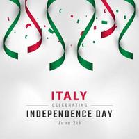 illustrazione di disegno vettoriale di celebrazione del giorno dell'indipendenza dell'italia felice. modello per elemento di design del poster del giorno dell'indipendenza