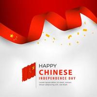 illustrazione di progettazione di vettore di celebrazione della festa nazionale cinese felice. modello per poster, banner, pubblicità, biglietto di auguri o elemento di design di stampa